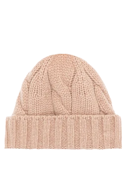 Women's beige cashmere hat