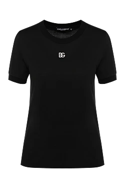 Women's black cotton T-shirt