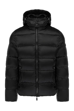 Men's black down jacket made of polyamide