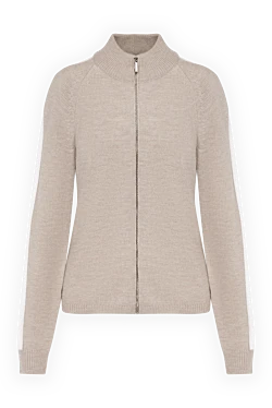 Women's beige wool cardigan