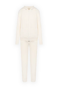 Women's white walking suit made of cashmere