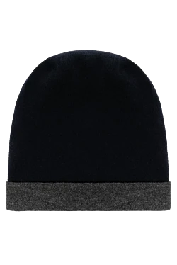 Men's blue cashmere hat