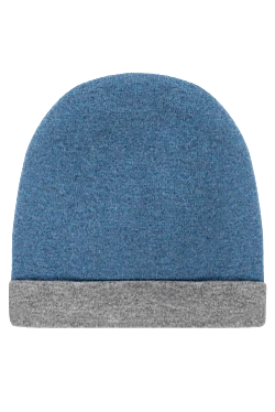 Men's blue cashmere hat