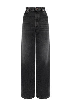 Винтаждық әсері бар ауыр джинсыдан жасалған қара сұр джинсы