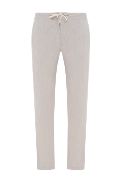 Men's beige trousers with drawstring