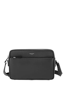 East West Messenger bag in Cachemire leather, blue