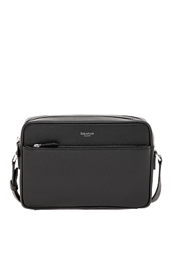 East West Messenger bag in Cachemire leather, black