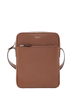 North South messenger bag in Cachemire leather