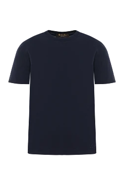 Әйелдерге арналған көк мақтадан жасалған логотипі бар футболка