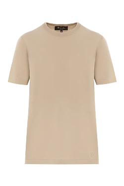 Әйелдерге арналған логотипі бар мақта-матадан жасалған бежевый футболка