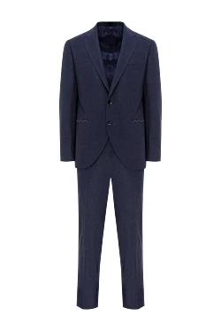 Men's blue single-breasted wool suit
