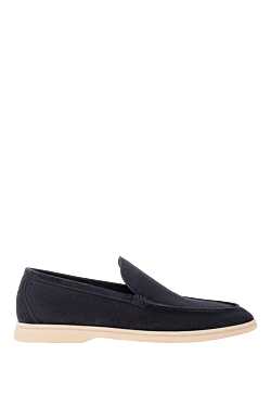 Көк түсте қолдан жасалған жазғы күдері лоферлері