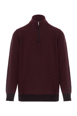 Свитер Mezzocollo из кашемира с двухцветным жаккардовым узором мужской бордовый