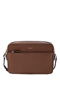 East West Compact Messenger Bag in Sahara Cachemire Leather Brown