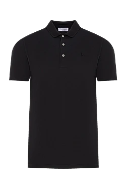 Basic black polo shirt with button-down collar