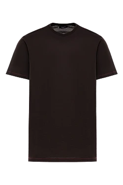Футболка мужская тёмно коричневая хлопковая с акцентом на швах