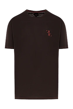 Футболка тёмно-коричневая мужская с круглым вырезом и логотипом