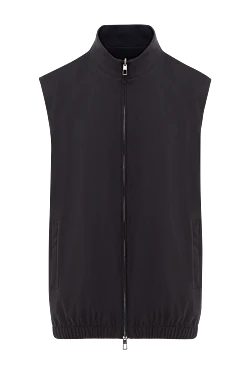 Минималистичная черная жилетка с плотной фактурой и двойной молнией