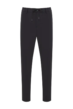 Мужские черные брюки-джоггеры с эластичным поясом и шнурком