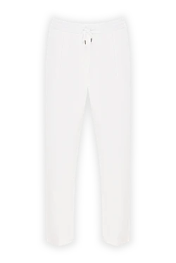 Бежевые мужские брюки с эластичным поясом и кулиской