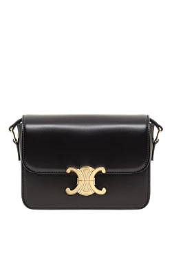 Сумка черная Teen Triomphe из блестящей телячьей кожи