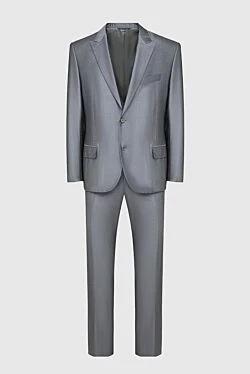 Men's suit made of silk gray