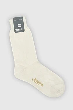 Men's beige cotton socks