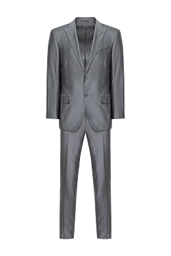 Men's suit made of silk gray