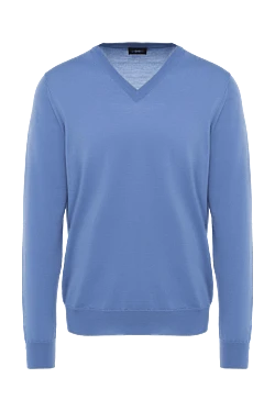 Blue wool jumper for men