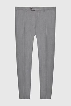 Gray wool and mohair trousers for men