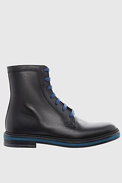 Men's black leather boots