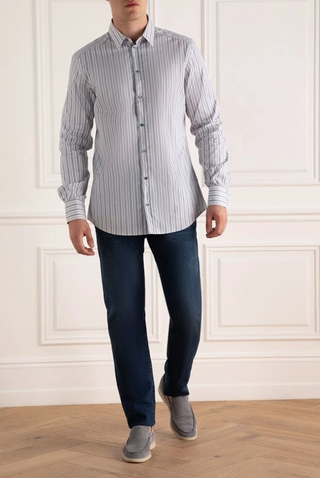 Dolce & Gabbana рубашка мужская строгая в полоску с длинным рукавом 115119 - фото 2