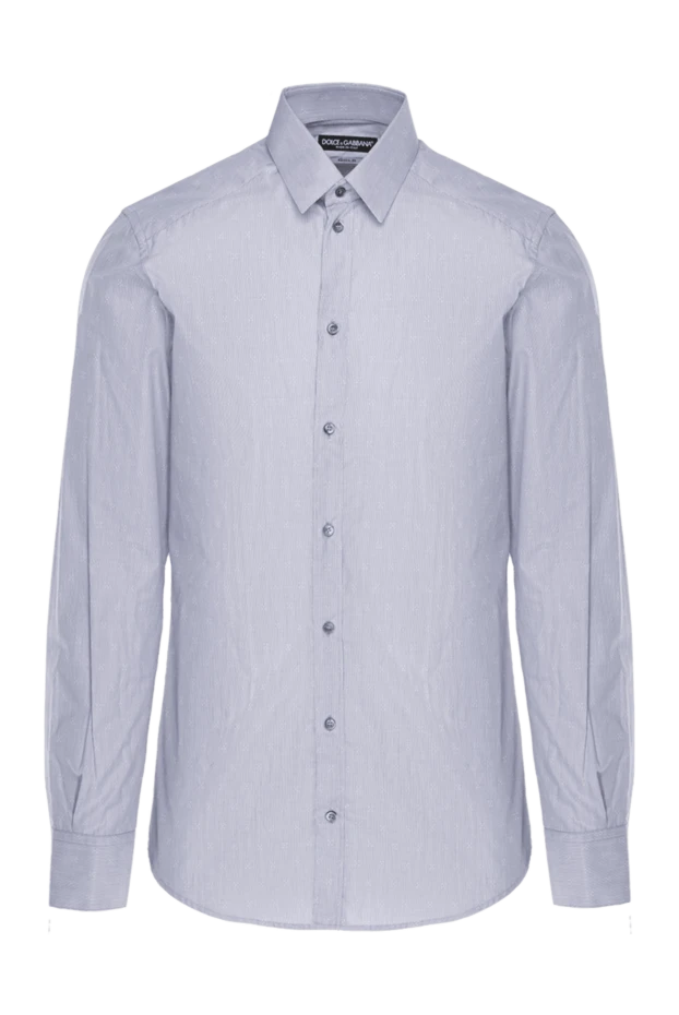 Men's blue cotton shirt - photo 1