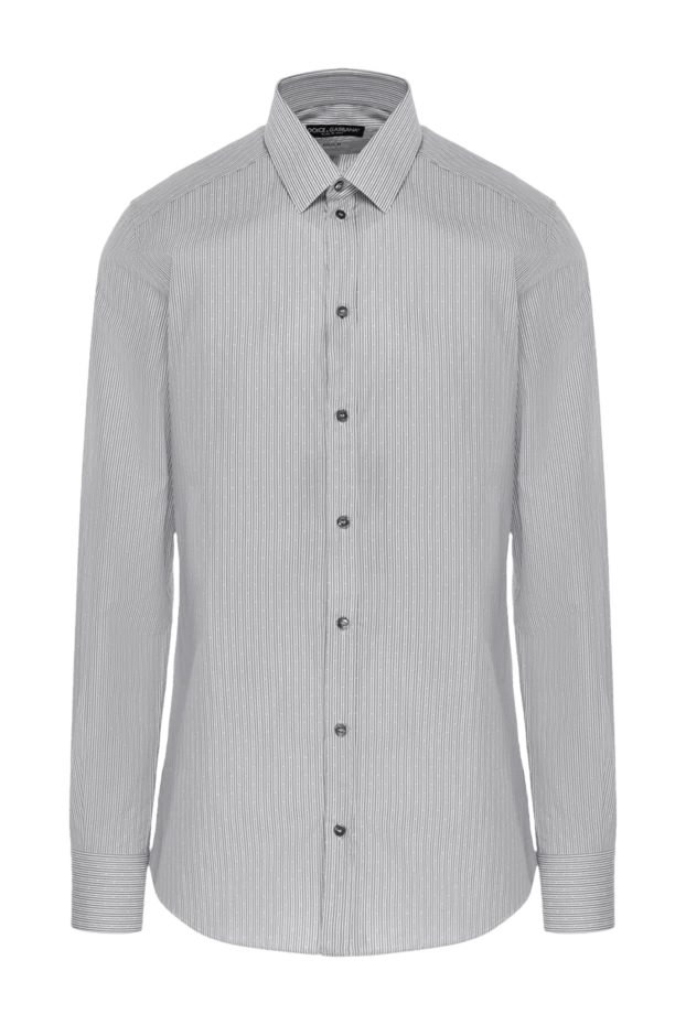 Dolce & Gabbana men's gray cotton striped shirt 118855 - photo 1
