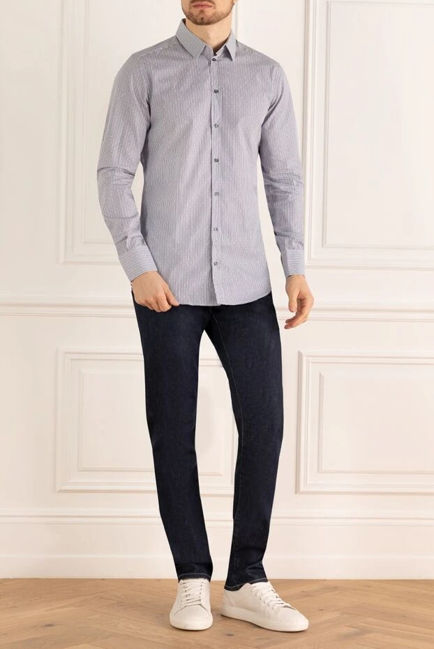 Dolce & Gabbana рубашка в тонкие линии с пуговицами и классическим воротником 118856 - фото 2