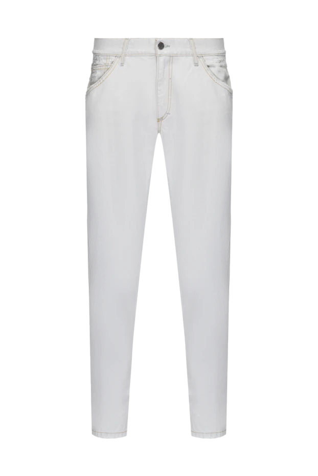 Контрасты тігісі және былғары патчтары бар ақ джинсы
- фото 1