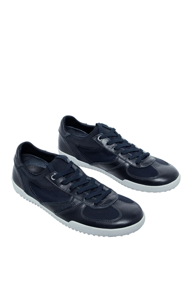 Dolce & Gabbana қара көк былғары және тоқыма ерлер кроссовкалары
 118965 - фото 3