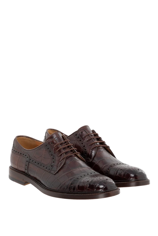 Gucci қою қоңыр аллигатор былғарыдан жасалған ерлерге арналған аяқ киім
 120040 - фото 3