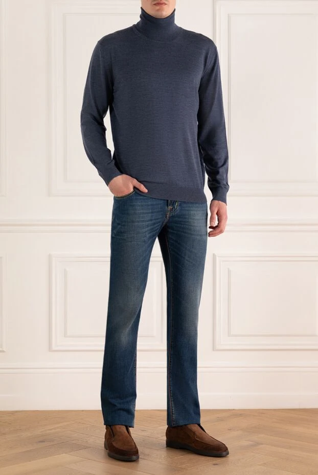 Jacob Cohen man blue cotton jeans for men купить с ценами и фото 123874 - photo 1