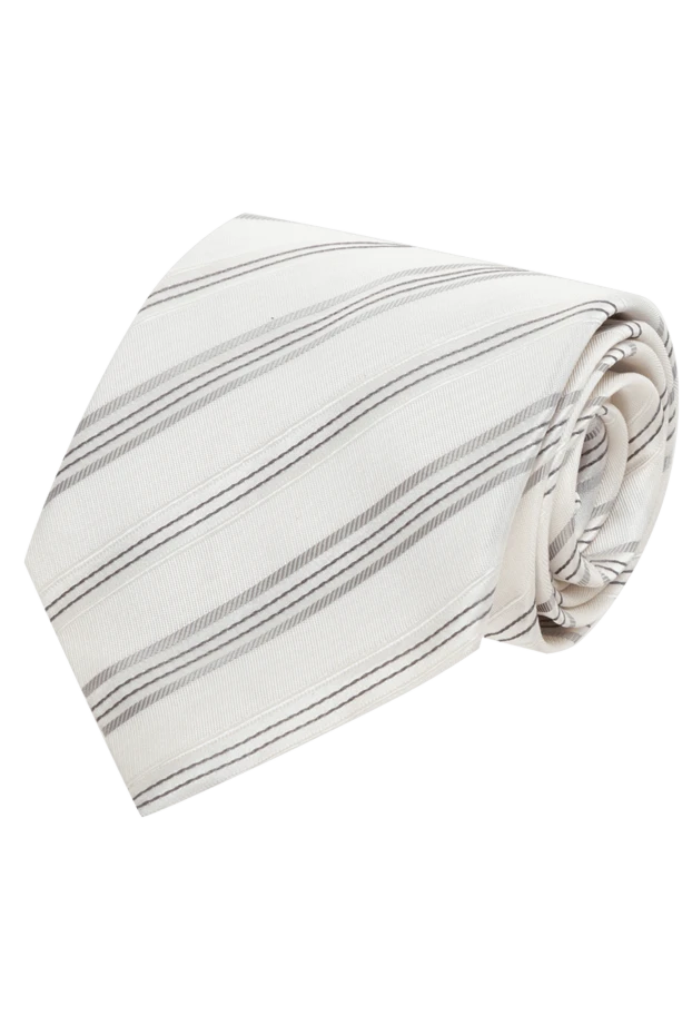 Canali man white silk tie for men купить с ценами и фото 123903 - photo 1