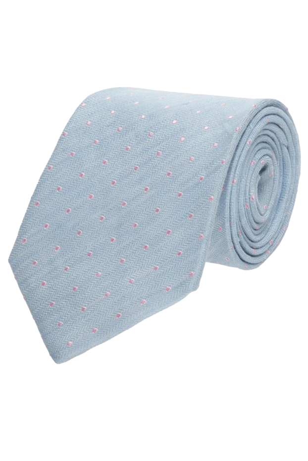 Canali man blue silk and linen tie for men купить с ценами и фото 123910 - photo 1