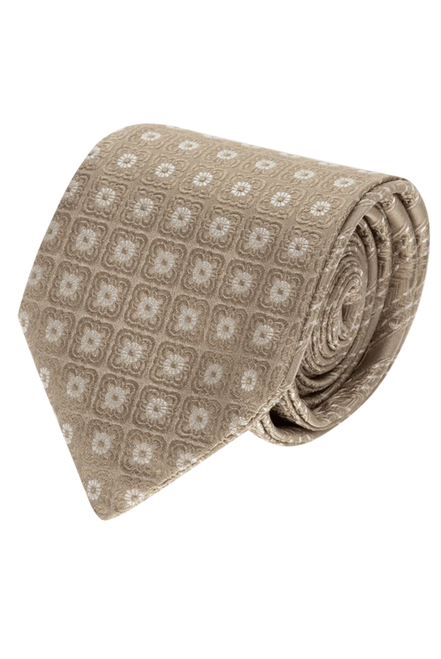 Canali man beige silk tie for men купить с ценами и фото 123947 - photo 1