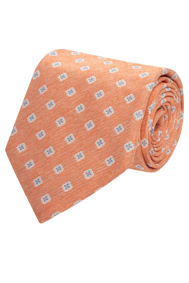 Canali man silk tie orange for men купить с ценами и фото 123968 - photo 1