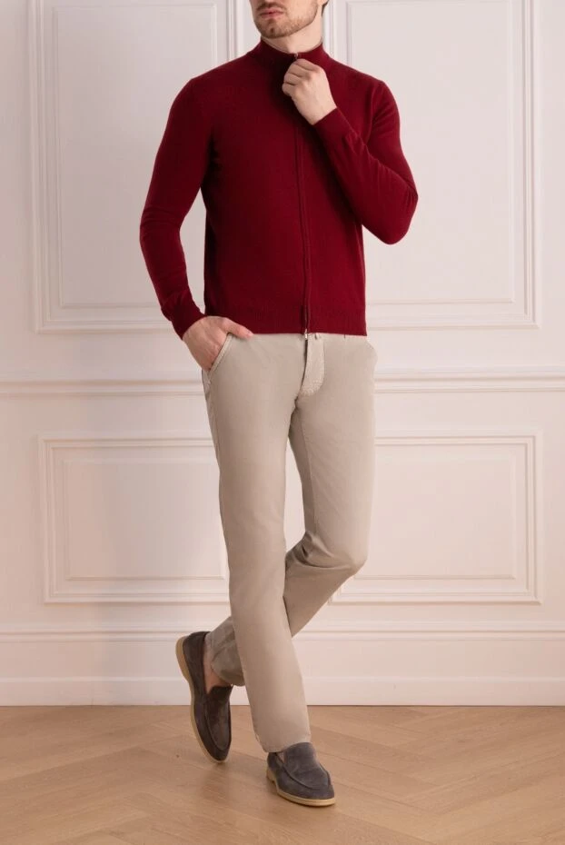 Panicale man men's cashmere cardigan burgundy купить с ценами и фото 130201 - photo 2