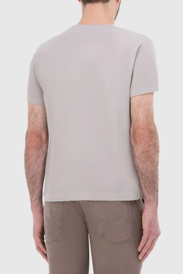 Corneliani жұмсақ мақта матадан тігілген негізгі күл түсті футболка
 130357 - фото 3