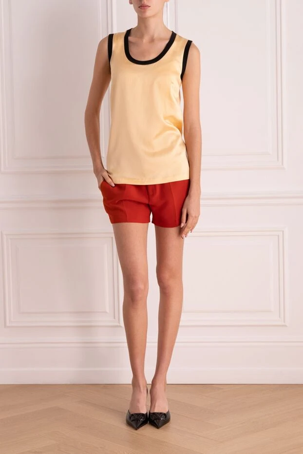 Gucci woman red silk shorts for women купить с ценами и фото 130408 - photo 2