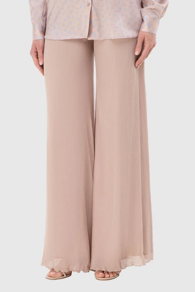 Ermanno Scervino woman beige silk trousers for women купить с ценами и фото 130520 - photo 2