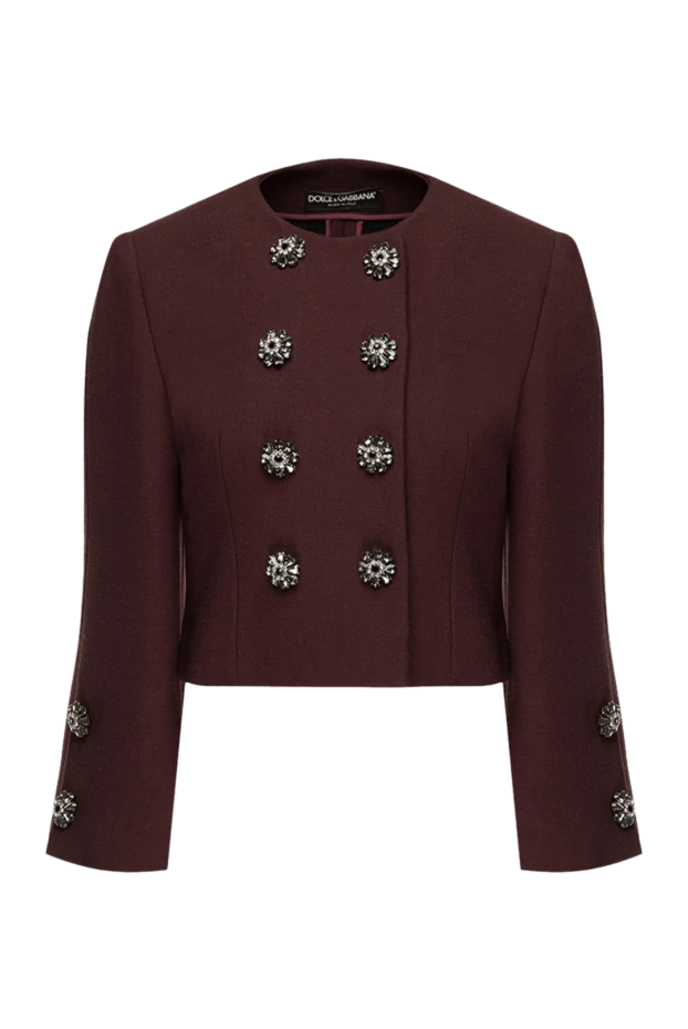 Dolce & Gabbana woman women's burgundy wool jacket купить с ценами и фото 130720 - photo 1