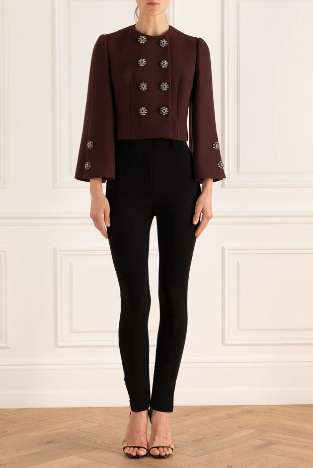 Dolce & Gabbana woman women's burgundy wool jacket купить с ценами и фото 130720 - photo 2