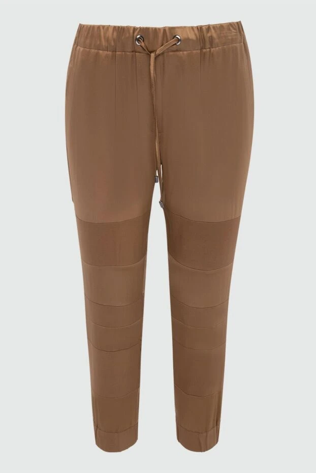 Brunello Cucinelli woman brown silk trousers for women купить с ценами и фото 130723 - photo 1